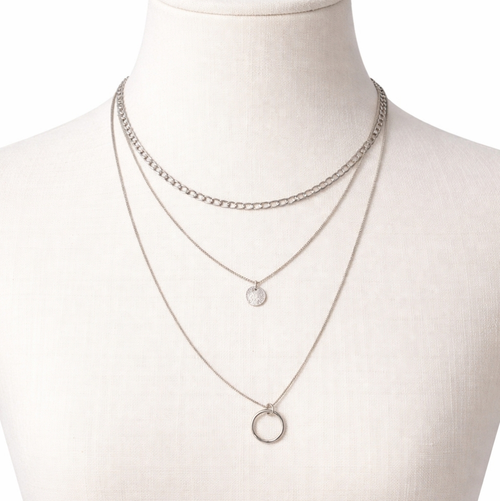 Elegant Gold-Tone Layered Necklace Set